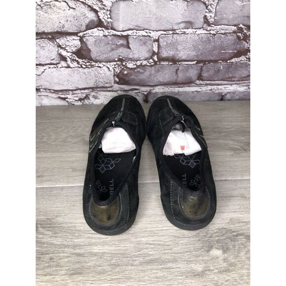 Merrell Arabesque Black Gold Mesh Front Zip Athletic Shoes Women Sz 7M US/37.5EU - Picture 14 of 16